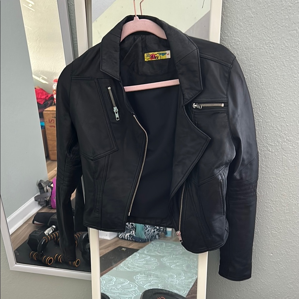Blank NYC Black Leather Motorcycle Jacket